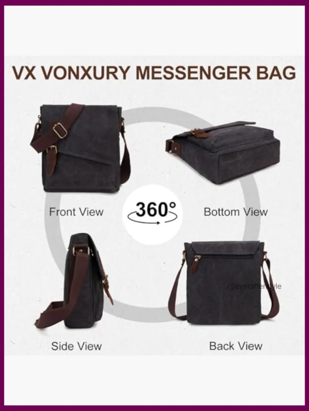 Water Resistant Canvas Messenger Bag Crossbody Shoulder Bag Unisex